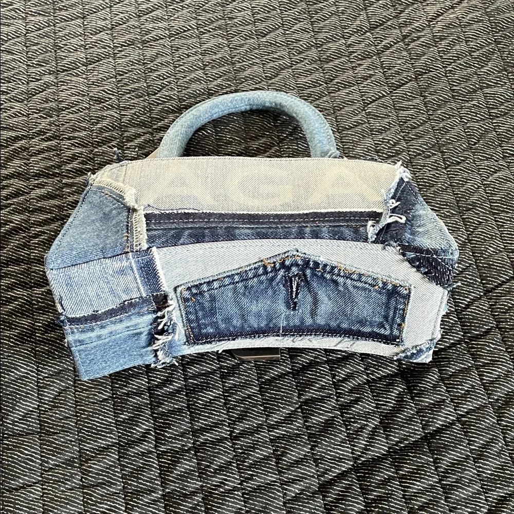 Balenciaga Hourglass Logo Patchwork Denim Bag - Picture 8 of 13